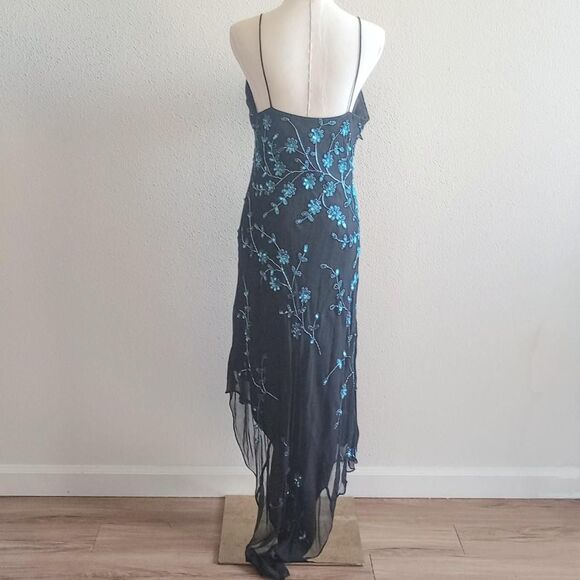 Y2K Silk Beaded Floral Fairygoth Prom Dress - Picture 2 of 6